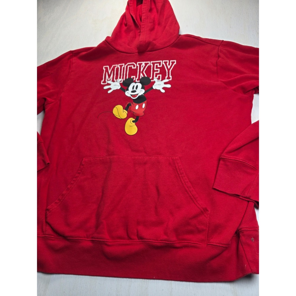 Disney Mickey and Friends Red Graphic Hoodie Mad Engine Large Classic Y2K Boho